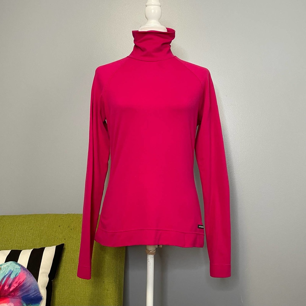 Athleta Pink Stretch Long Sleeve Turtleneck Top